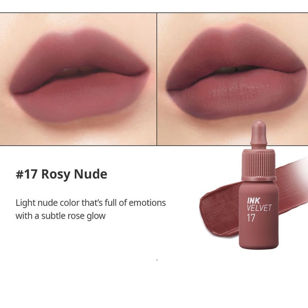 Матовая помада тинт для губ Peripera Ink Velvet 017 Rosy Nude 4 г от