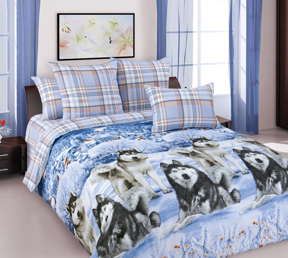 Комплект постельного белья Komfort-tekstil Хаски, перкаль (Семейный на резинке)
Комплект постельного белья Komfort-tekstil Хаски, перкаль (Семейный на резинке)