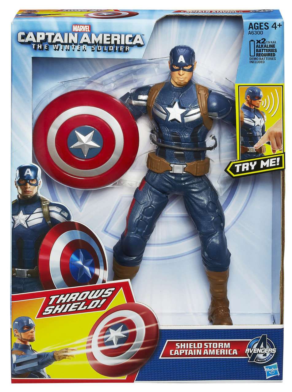 Говорящая игрушка Капитан Америка 25 см, летающий щит - Captain America, The Winter Soldier, Hasbro - 156169
Говорящая игрушка Капитан Америка 25 см, летающий щит - Captain America, The Winter Soldier, Hasbro - 156169