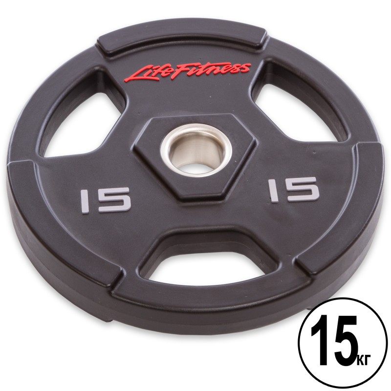 Блины полиуретановые Life Fitness с хватом и металлической втулкой 15кг (d-51мм), код: SC-80154-15-S52
Блины полиуретановые Life Fitness с хватом и металлической втулкой 15кг (d-51мм), код: SC-80154-15-S52