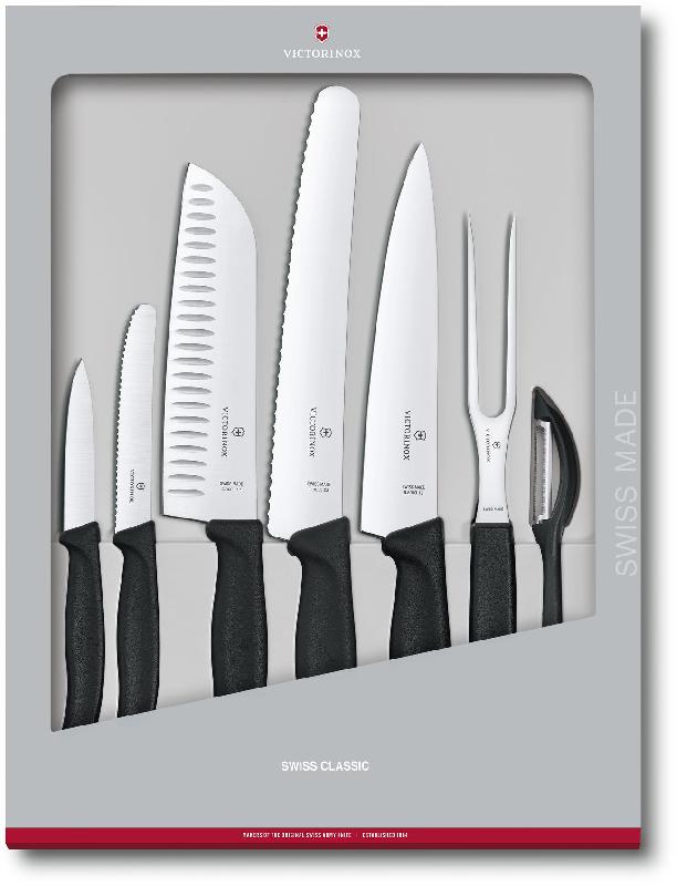 Набор кухонный SwissClassic Kitchen Set 7шт с черн. ручкой (5 ножей, вилка, овощечистка) (GB) Victorinox Vx67133.7G
Набор кухонный SwissClassic Kitchen Set 7шт с черн. ручкой (5 ножей, вилка, овощечистка) (GB) Victorinox Vx67133.7G