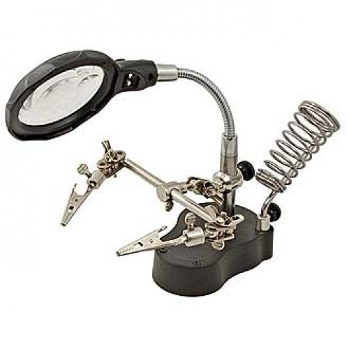 Держатель с лупой и двумя крокодилами с подставкой под паяльник и подсветкой Kronos LED MG16126-A (mdr_2703)
Держатель с лупой и двумя крокодилами с подставкой под паяльник и подсветкой Kronos LED MG16126-A (mdr_2703)