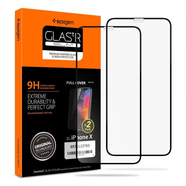 Защитное стекло Spigen GLAS.tR SLIM Full Cover для iPhone 11 Pro | X | XS (2 стекла)
Защитное стекло Spigen GLAS.tR SLIM Full Cover для iPhone 11 Pro | X | XS (2 стекла)