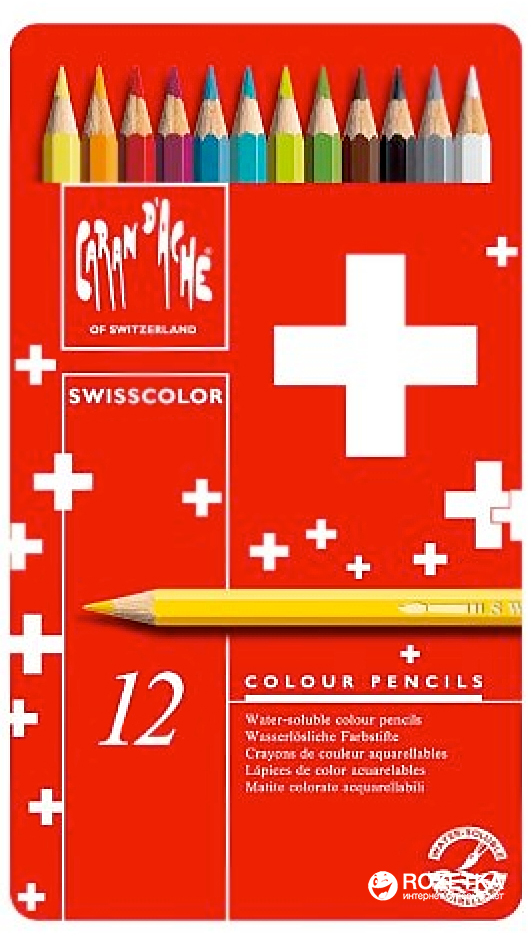Карандаши цветные акварельные Caran d'Ache Swisscolor металлический бокс 12 цветов (7610186018275)
Карандаши цветные акварельные Caran d'Ache Swisscolor металлический бокс 12 цветов (7610186018275)