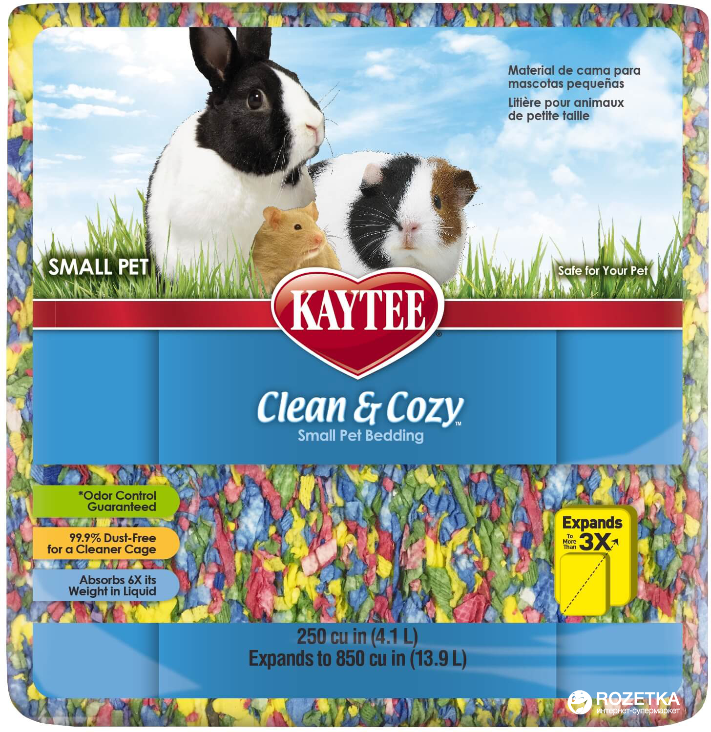 Подстилка для грызунов Kaytee Clean&Cozy BirthdayCake Разноцветная Целлюлозный впитывающий 830 г (4.1 л)
Подстилка для грызунов Kaytee Clean&Cozy BirthdayCake Разноцветная Целлюлозный впитывающий 830 г (4.1 л)