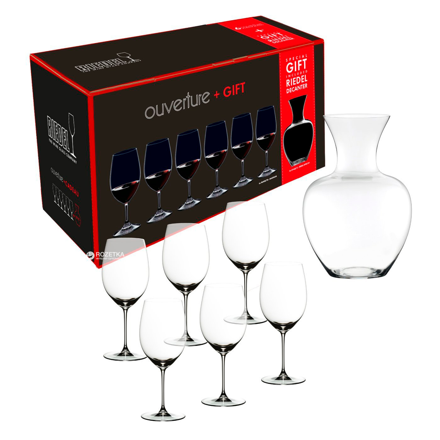 Набор бокалов для красного вина Riedel Ouverture Magnum 530 мл 6 шт + декантер 1.5 л (5408/35)
Набор бокалов для красного вина Riedel Ouverture Magnum 530 мл 6 шт + декантер 1.5 л (5408/35)