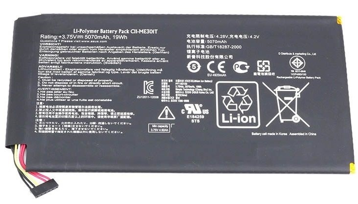 Аккумулятор для Asus C11-ME301T, MeMO Pad Smart 10 ME301T (K001) 5070мАч original PRC
Аккумулятор для Asus C11-ME301T, MeMO Pad Smart 10 ME301T (K001) 5070мАч original PRC
