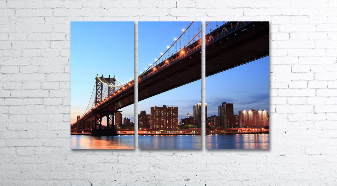 Модульная картина на холсте 3 в 1 Манхэттен. Вечерний мост 80х120 см 
Модульная картина на холсте 3 в 1 Манхэттен. Вечерний мост 80х120 см