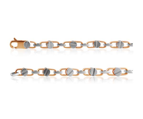 Цепь из красного золота, якорное плетение с гвоздиками из белого золота в стиле "Барака", Ц063, 70 размер
Цепь из красного золота, якорное плетение с гвоздиками из белого золота в стиле "Барака", Ц063, 70 размер