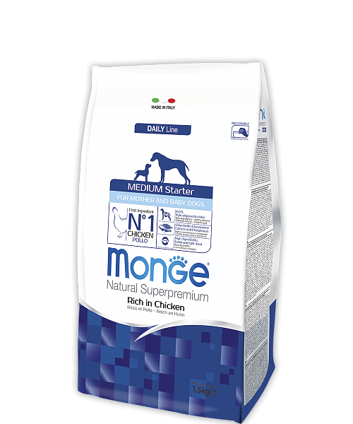Сухой корм для собак Monge Medium Starter For Mother & Baby Dogs 1,5 кг (129237)
Сухой корм для собак Monge Medium Starter For Mother & Baby Dogs 1,5 кг (129237)