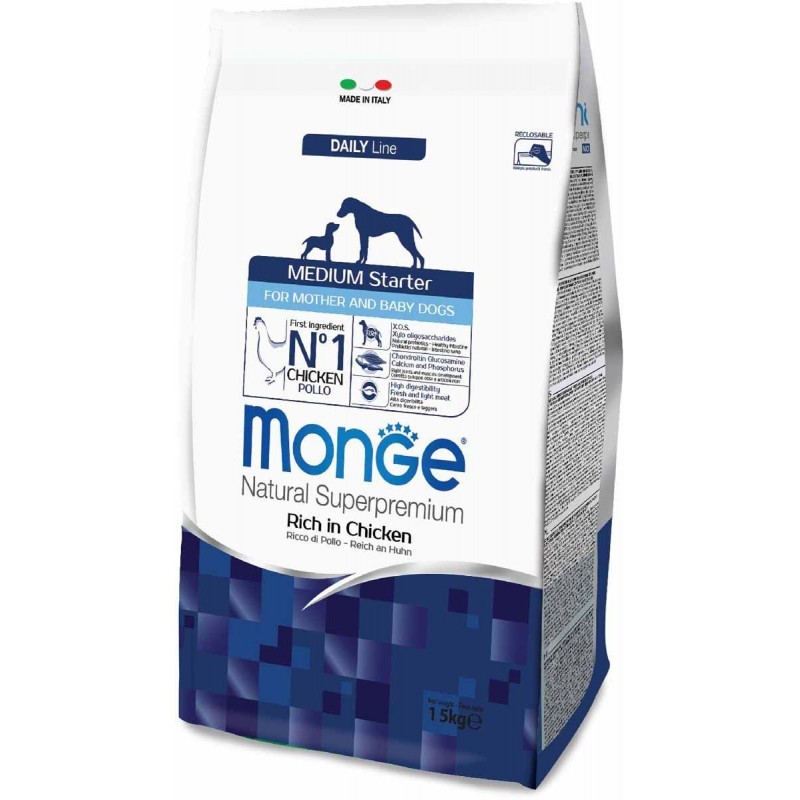 Сухой корм Monge Dog Medium Starter Canine Корм для беременных ,кормящих и как первый прикорм для щенков ,курица и рис 15 кг
Сухой корм Monge Dog Medium Starter Canine Корм для беременных ,кормящих и как первый прикорм для щенков ,курица и рис 15 кг
