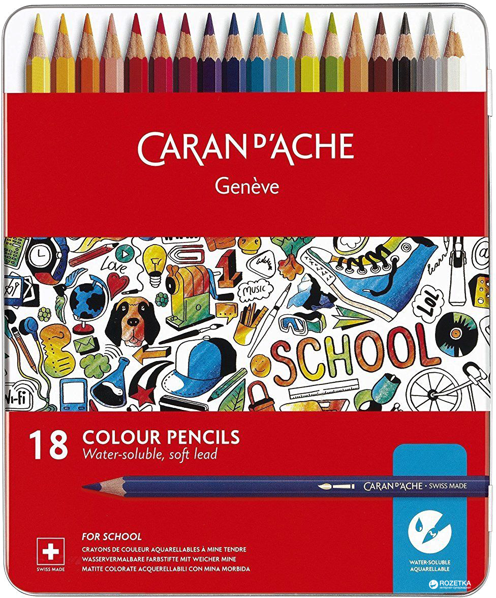 Карандаши цветные акварельные Caran d'Ache School Line металлический бокс 18 цветов (7630002330756)
Карандаши цветные акварельные Caran d'Ache School Line металлический бокс 18 цветов (7630002330756)