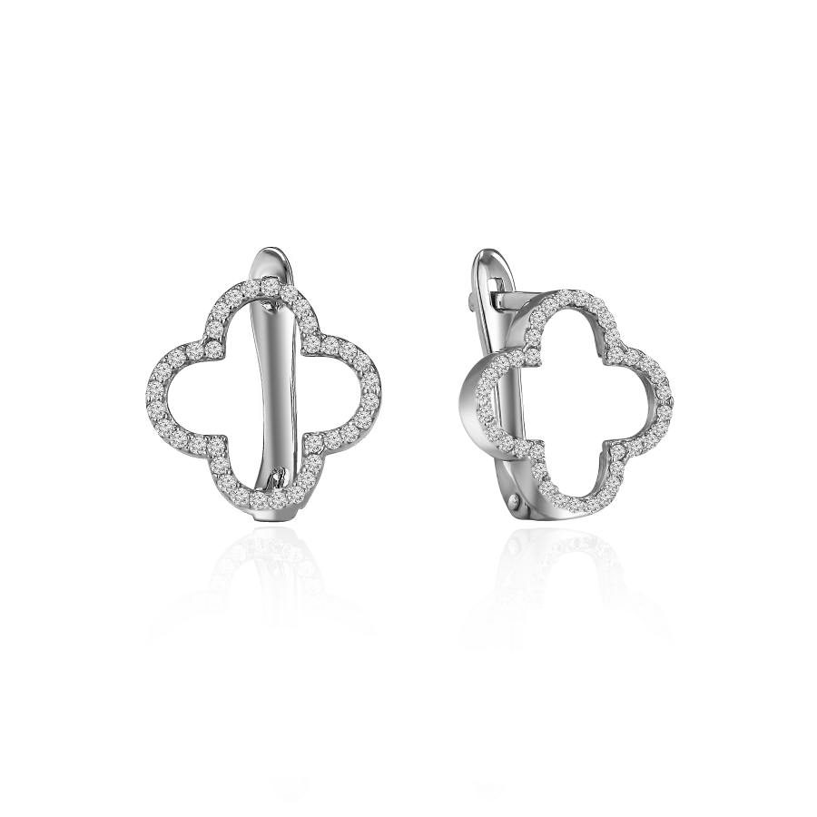 Серьги Qzsilver (902-01126) Серебро Белый Фианит белый 
Серьги Qzsilver (902-01126) Серебро Белый Фианит белый