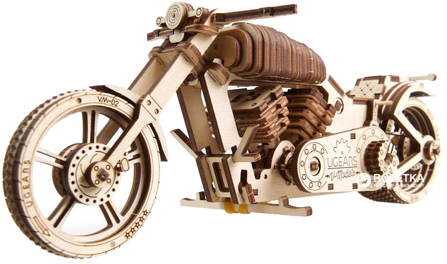 Механический 3D пазл Ukrainian Gears Байк VM-02 189 деталей (70051) (4820184120822)