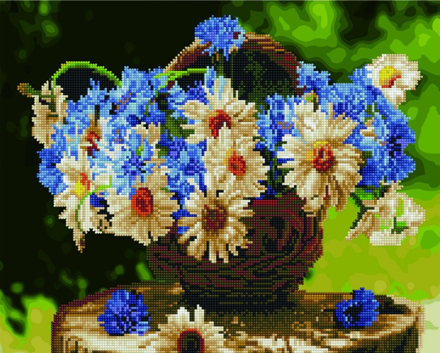 Алмазная картина-раскраска 40x50 Ромашки и васильки, Rainbow Art (0096-1628)
Алмазная картина-раскраска 40x50 Ромашки и васильки, Rainbow Art (0096-1628)