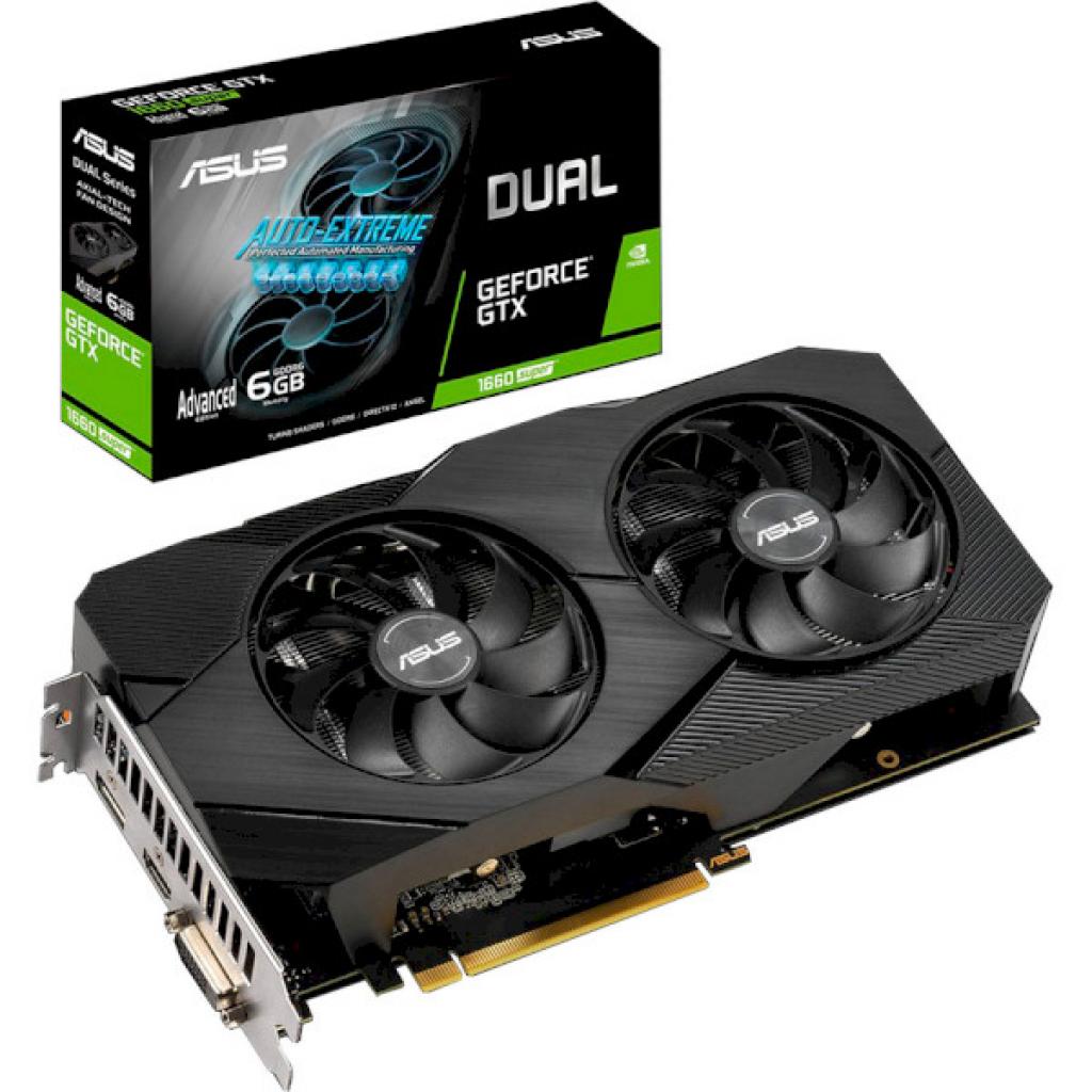 Відеокарта ASUS GeForce GTX1660 SUPER 6144Mb DUAL Advanced EVO (DUAL-GTX1660S-A6G-EVO)
Відеокарта ASUS GeForce GTX1660 SUPER 6144Mb DUAL Advanced EVO (DUAL-GTX1660S-A6G-EVO)