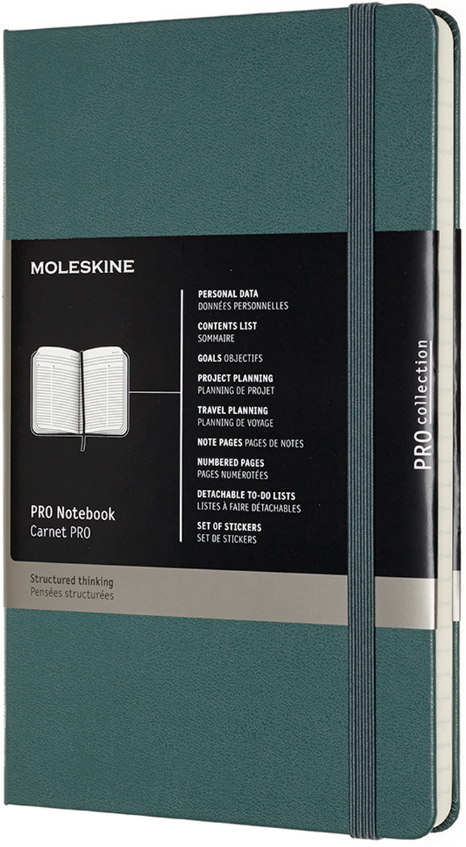 Записная книга Недатированная Moleskine PRO 13 х 21 см 240 страниц Зелёная (8058647620763)
Записная книга Недатированная Moleskine PRO 13 х 21 см 240 страниц Зелёная (8058647620763)