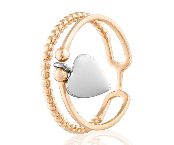 Кольцо золотое с подвеской в стиле Tiffany,комбинированное золото, КД0526, 17 размер
Кольцо золотое с подвеской в стиле Tiffany,комбинированное золото, КД0526, 17 размер