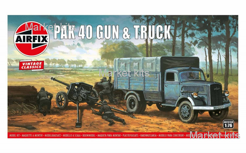 Пушка Pak 40 и грузовой автомобиль Opel Blitz (2 модели в наборе) 1:76 Airfix (AIR02315V)
Пушка Pak 40 и грузовой автомобиль Opel Blitz (2 модели в наборе) 1:76 Airfix (AIR02315V)