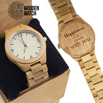 Деревянные наручные часы ручной работы WoodenWatch Numeric c индивидуальной гравировкой "Happiness is a moments with you" Светло-коричневый
Деревянные наручные часы ручной работы WoodenWatch Numeric c индивидуальной гравировкой "Happiness is a moments with you" Светло-коричневый