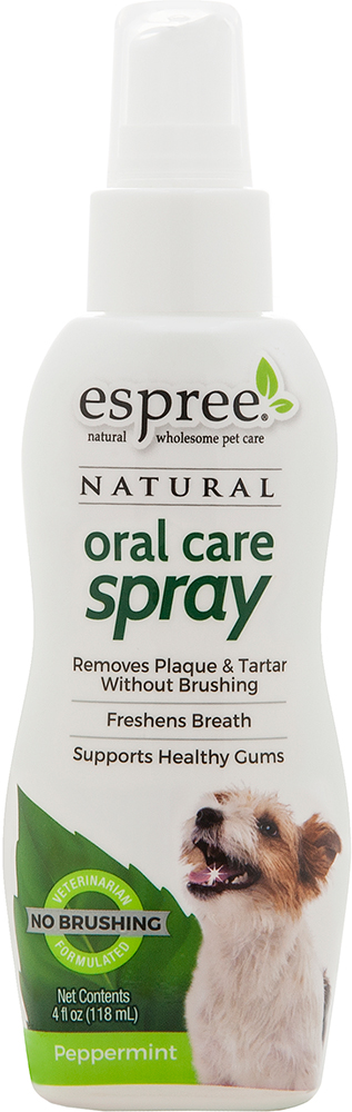 Спрей Espree Oral Care Spray Peppermint для ухода за зубами с мятой для собак 118 мл (e03021)
Спрей Espree Oral Care Spray Peppermint для ухода за зубами с мятой для собак 118 мл (e03021)