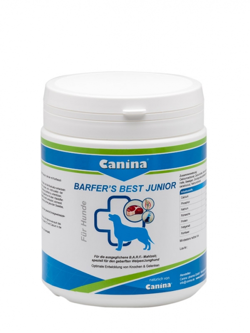 Комплекс витаминов Canina Barfer Best Junior для щенков и молодых собак при натуральном кормлении 850 г
Комплекс витаминов Canina Barfer Best Junior для щенков и молодых собак при натуральном кормлении 850 г