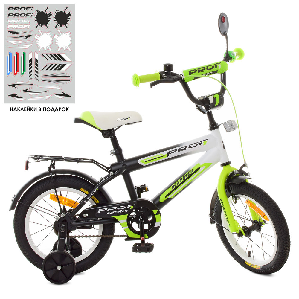 Велосипед для мальчика с дополнительными колесами PROFI Inspirer 14" SY1454 Black / White / Lime mat (SY1454)
Велосипед для мальчика с дополнительными колесами PROFI Inspirer 14" SY1454 Black / White / Lime mat (SY1454)