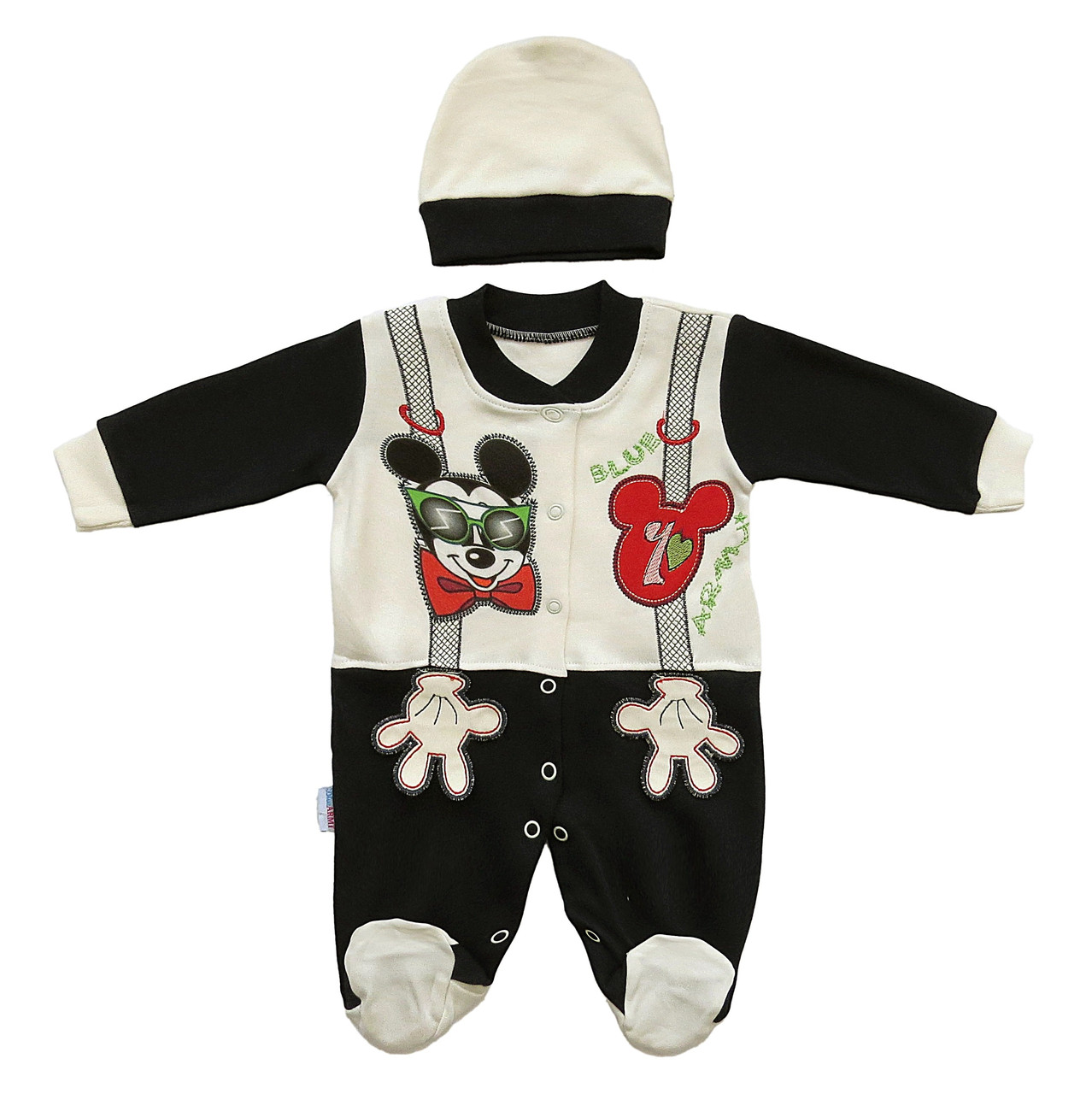 Человечек Mickey Mouse Blue Armi с шапочкой для мальчика 62 см Белый с темно-синим 7073
Человечек Mickey Mouse Blue Armi с шапочкой для мальчика 62 см Белый с темно-синим 7073