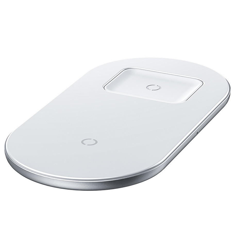 Беспроводная зарядка QI BASEUS Simple 2in1 Wireless Charger 18W Max For Phones+Pods. White
Беспроводная зарядка QI BASEUS Simple 2in1 Wireless Charger 18W Max For Phones+Pods. White