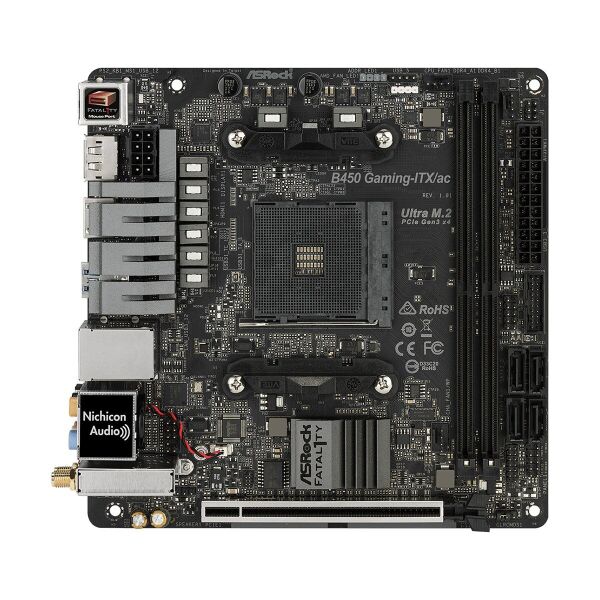 Материнская плата AM4 (B450) AsRock Fatal1ty B450 Gaming-ITX/ac, B450, 2xDDR4, Int.Video(CPU), 4xSATA3, 1xM.
Материнская плата AM4 (B450) AsRock Fatal1ty B450 Gaming-ITX/ac, B450, 2xDDR4, Int.Video(CPU), 4xSATA3, 1xM.