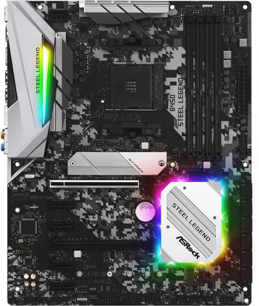 Материнская плата AM4 (B450) AsRock B450 Steel Legend, B450, 4xDDR4, CrossFire, Int.Video(CPU), 6xSATA3
Материнская плата AM4 (B450) AsRock B450 Steel Legend, B450, 4xDDR4, CrossFire, Int.Video(CPU), 6xSATA3