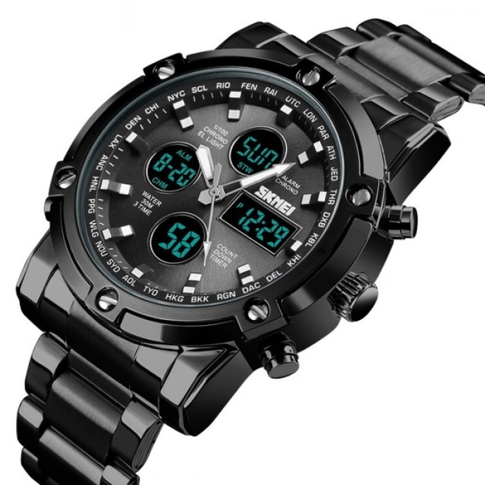 Часы мужские Skmei Molot Limited All Black с металлическим браслетом + секундомер, будильник и таймер + подсветка
Часы мужские Skmei Molot Limited All Black с металлическим браслетом + секундомер, будильник и таймер + подсветка