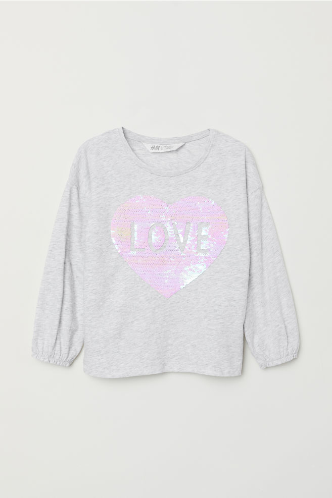Футболка с длинным рукавом с пайетками H&M Р40048 134-140 см Светло- серый меланж (P-100314)
Футболка с длинным рукавом с пайетками H&M Р40048 134-140 см Светло- серый меланж (P-100314)