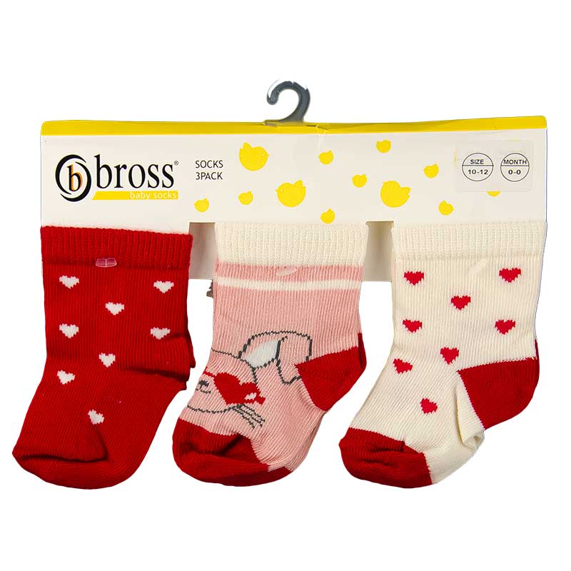 Носочки хлопковые для девочки (3 пары на пластине) BROSS 17180 0 - 6m (стопа 8 - 9) см розовый с красным
Носочки хлопковые для девочки (3 пары на пластине) BROSS 17180 0 - 6m (стопа 8 - 9) см розовый с красным