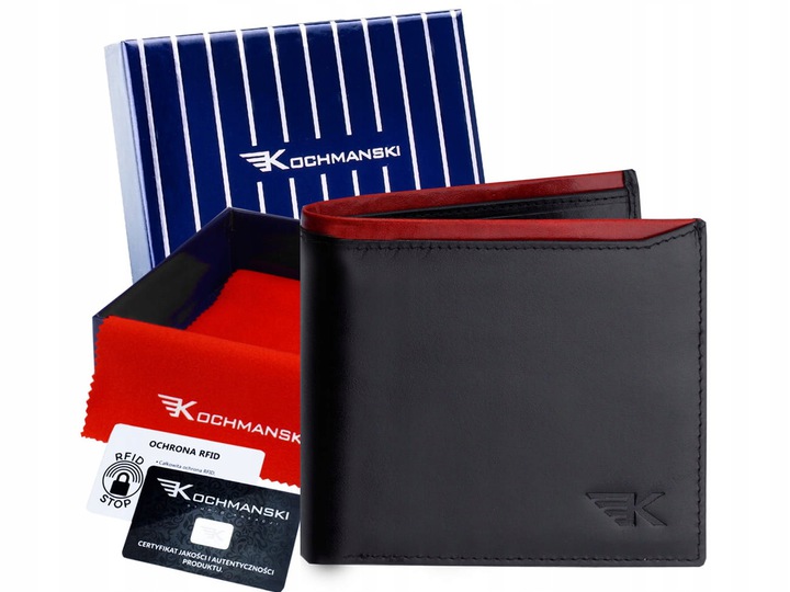 Кошелёк кожаный мужской Kochmanski с защитой RFID 10.2 х 11.6 х 2 см чёрный с красным (K-VTOT-437-3130)
Кошелёк кожаный мужской Kochmanski с защитой RFID 10.2 х 11.6 х 2 см чёрный с красным (K-VTOT-437-3130)