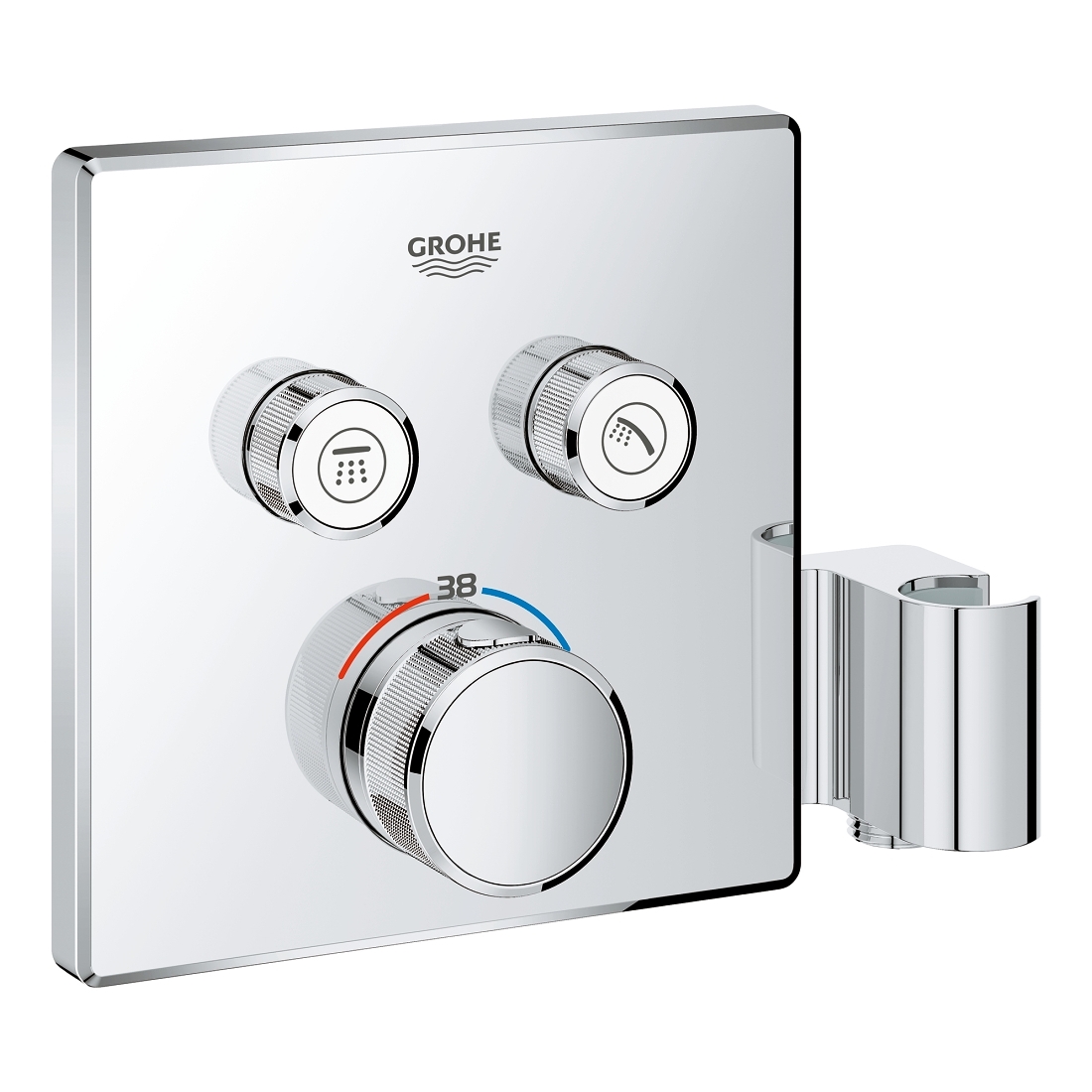 GROHTHERM SmartControl термостат для душа, внешняя часть, на 2 потребителя, со встроенным держателем ручного душа GROHE 29125000
GROHTHERM SmartControl термостат для душа, внешняя часть, на 2 потребителя, со встроенным держателем ручного душа GROHE 29125000
