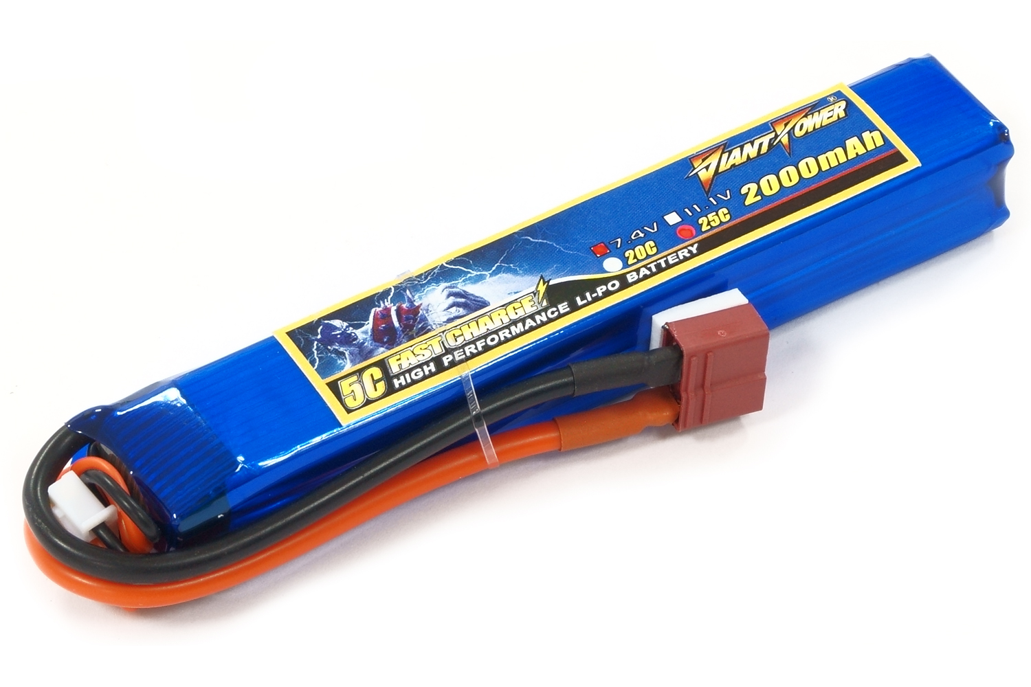 Аккумулятор для страйкбола Giant Power (Dinogy) Li-Pol 7.4V 2S 2000mAh 25C 20х21х126мм T-Plug
Аккумулятор для страйкбола Giant Power (Dinogy) Li-Pol 7.4V 2S 2000mAh 25C 20х21х126мм T-Plug