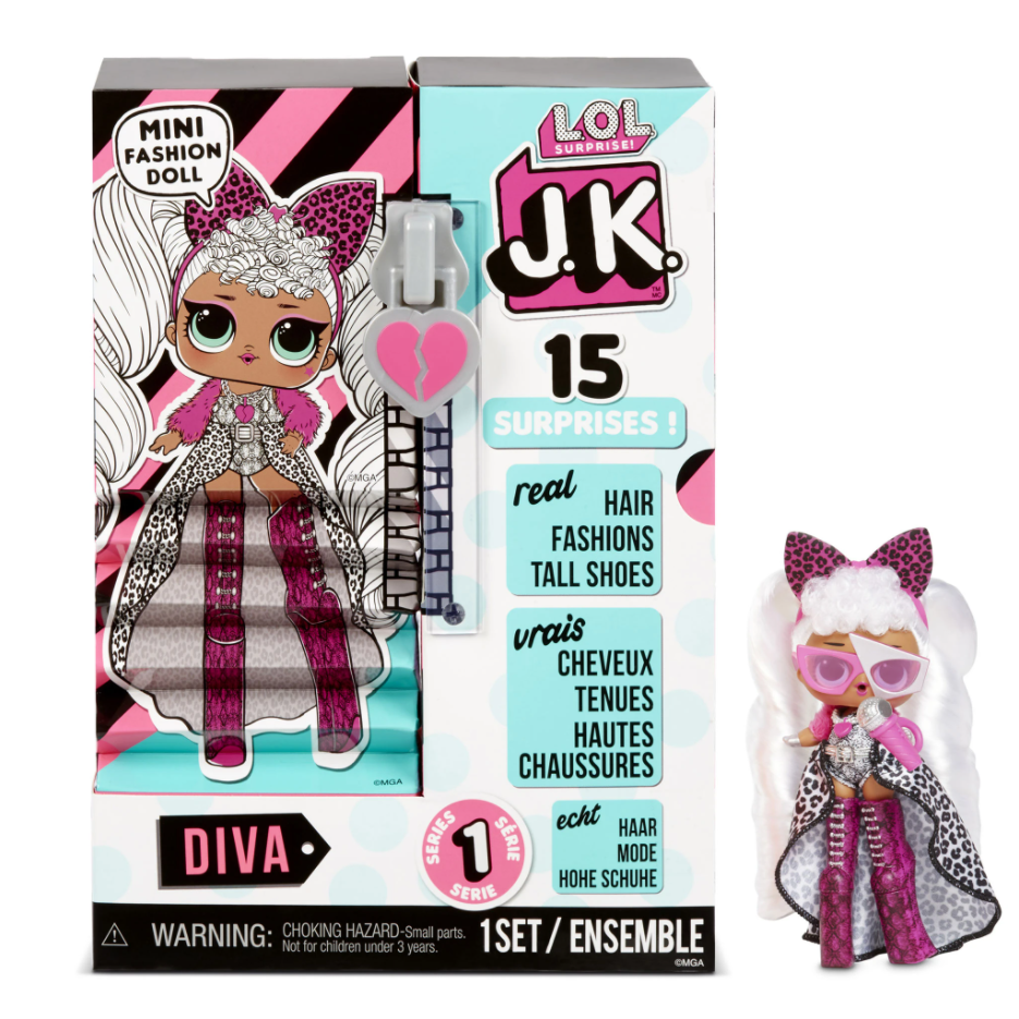 Кукла ЛОЛ Дива Джей Кей +15 сюрпризов LOL Surprise J.K. Mini Fashion Doll Diva MGA 570752
Кукла ЛОЛ Дива Джей Кей +15 сюрпризов LOL Surprise J.K. Mini Fashion Doll Diva MGA 570752