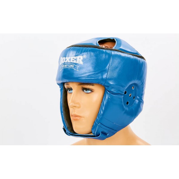 Шлем боксерский открытый с усиленной защитой макушки кожаный BOXER (синий), Размер L
Шлем боксерский открытый с усиленной защитой макушки кожаный BOXER (синий), Размер L