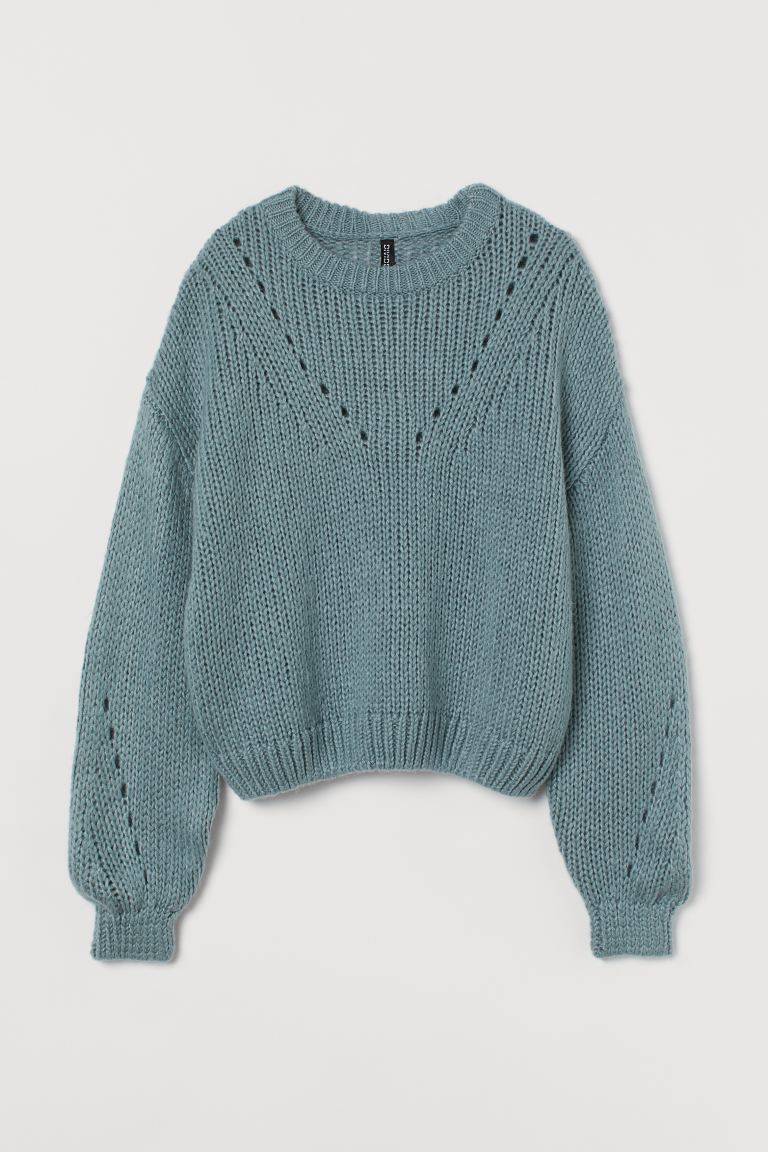 Вязаный джемпер H&M L Бирюзовый 
Вязаный джемпер H&M L Бирюзовый