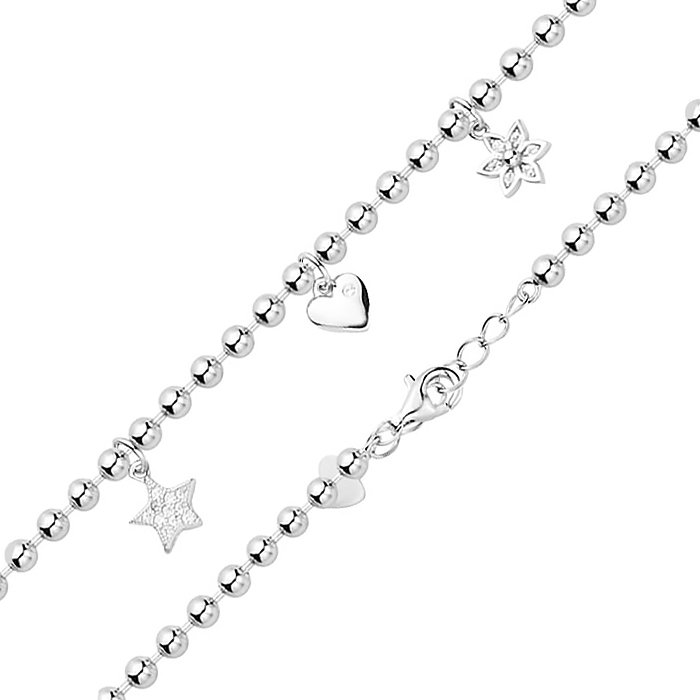 Серебряный браслет с сердечком, звездой, цветком и цирконием 000130362 20 размера
Серебряный браслет с сердечком, звездой, цветком и цирконием 000130362 20 размера