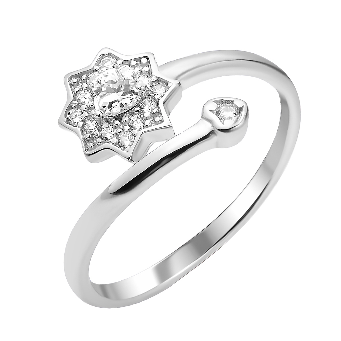 Серебряное кольцо к с разомкнутой шинкой и белыми фианитами 000112720 без размера
Серебряное кольцо к с разомкнутой шинкой и белыми фианитами 000112720 без размера
