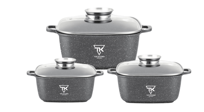 Набор кастрюль с мраморным покрытием для всех видов плит TOP KITCHEN TK-00025 6 предметов Black
Набор кастрюль с мраморным покрытием для всех видов плит TOP KITCHEN TK-00025 6 предметов Black