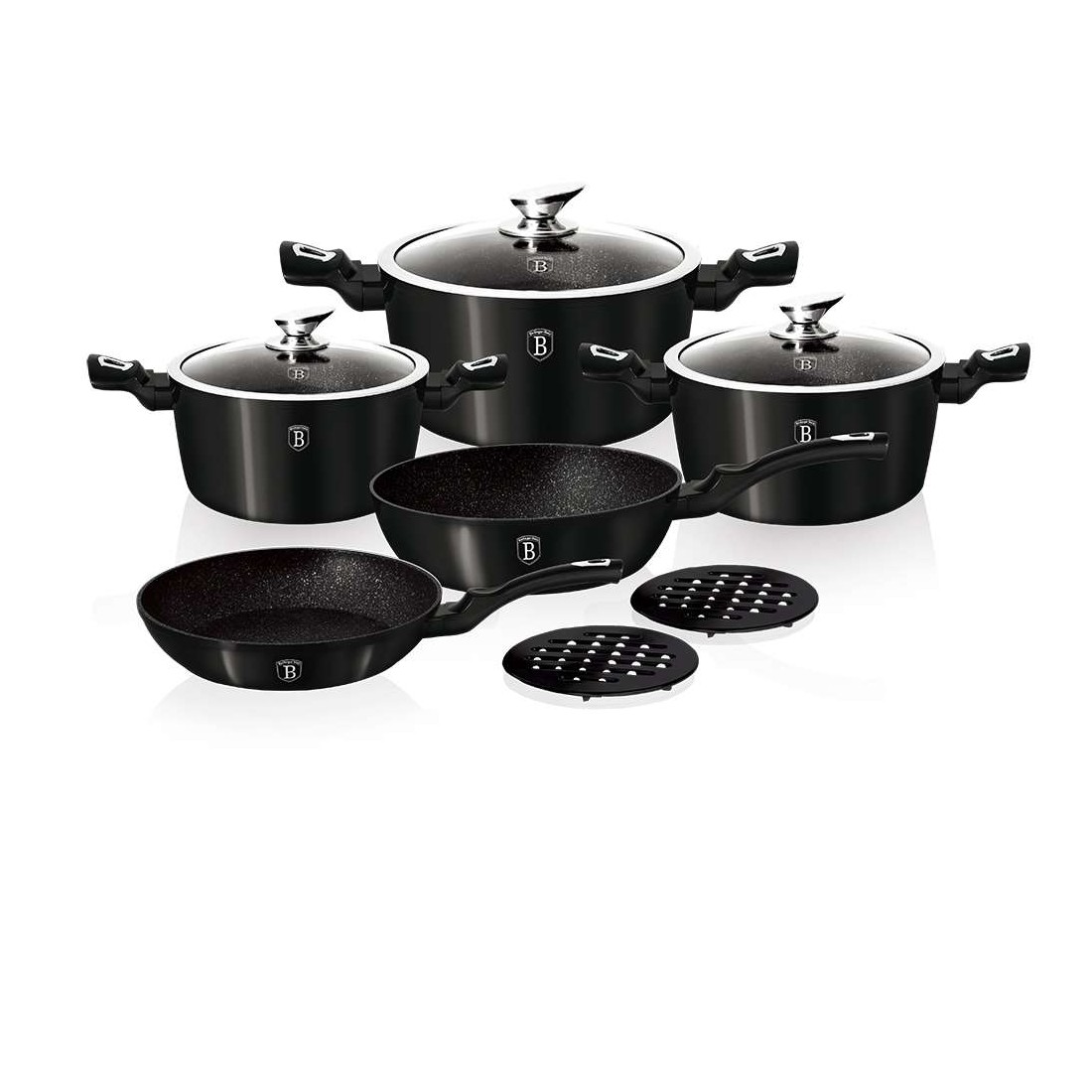 Набор посуды Berlinger Haus Metallic Line Shiny Black Edition из кованого алюминия с мраморным покрытием 10 предметов (BH-1663N) (NP)
Набор посуды Berlinger Haus Metallic Line Shiny Black Edition из кованого алюминия с мраморным покрытием 10 предметов (BH-1663N) (NP)