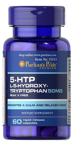 5-HTP 5-Гидрокситриптофан Griffonia Simplicifolia Puritan's Pride 50 мг 60 капсул (PP002)
5-HTP 5-Гидрокситриптофан Griffonia Simplicifolia Puritan's Pride 50 мг 60 капсул (PP002)