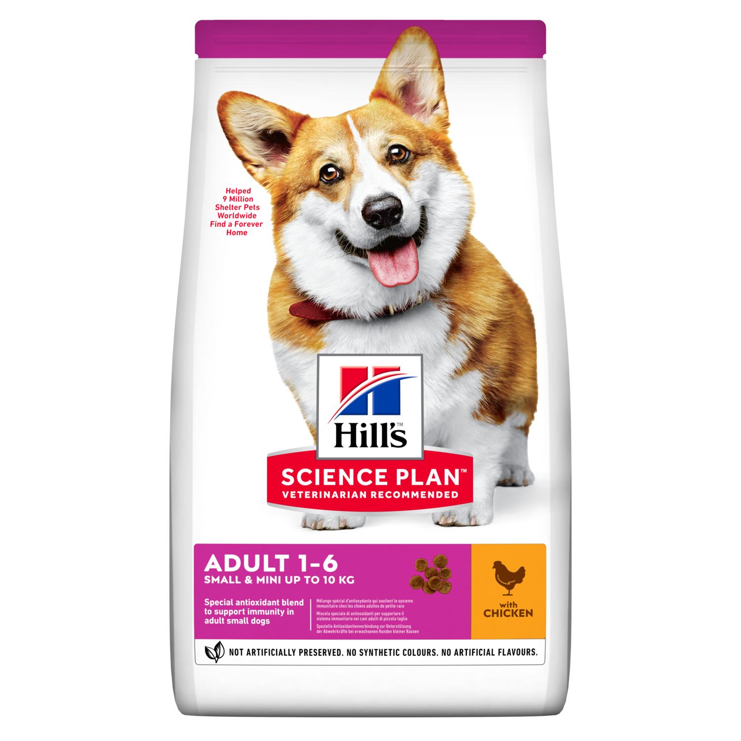 Сухой корм HILL'S SCIENCE PLAN Adult Small & Mini для собак малых пород, с Курицей - 6 кг
Сухой корм HILL'S SCIENCE PLAN Adult Small & Mini для собак малых пород, с Курицей - 6 кг