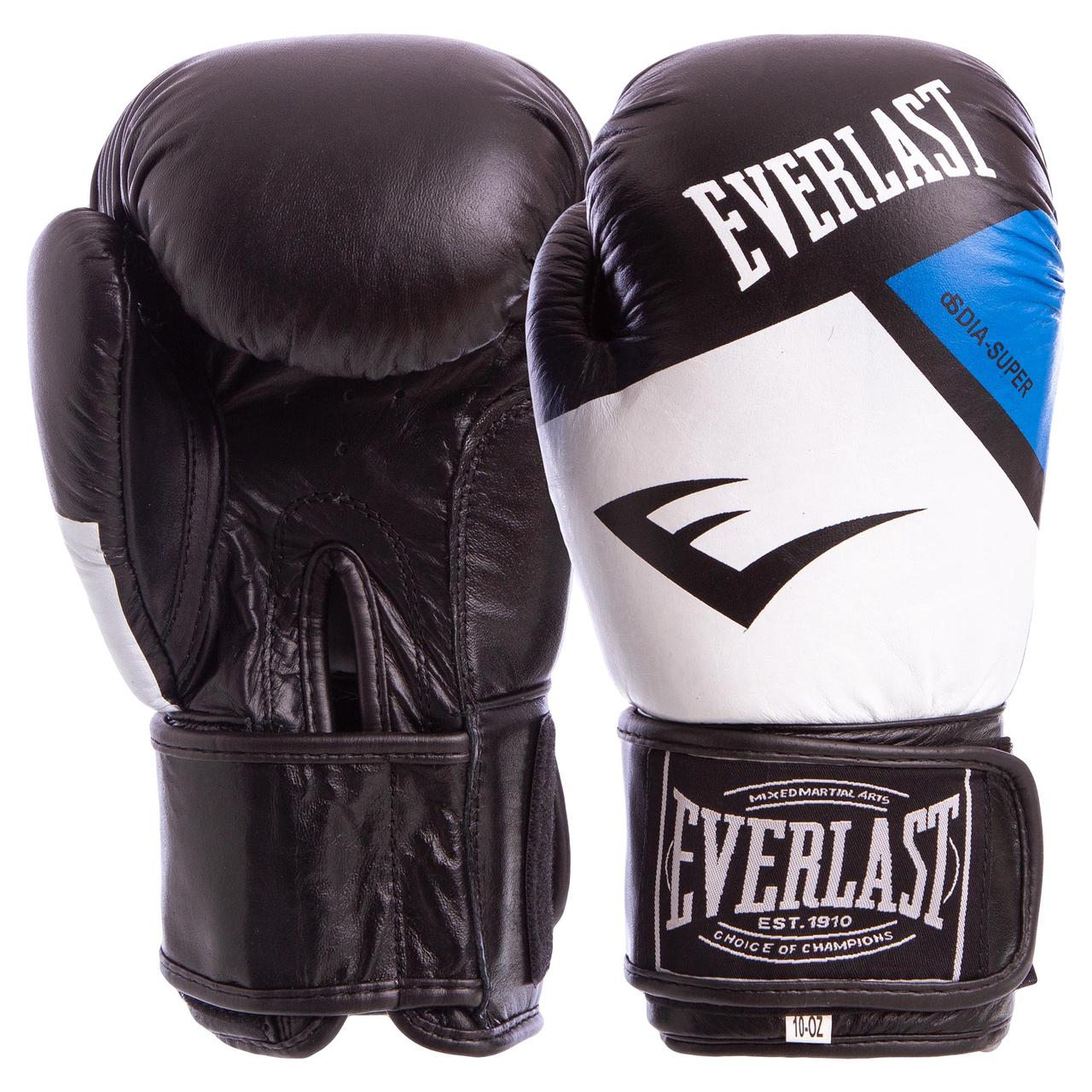 Перчатки для бокса и единоборств Everlast Champ кожаные 6748 Black-White-Blue 12 унций
Перчатки для бокса и единоборств Everlast Champ кожаные 6748 Black-White-Blue 12 унций