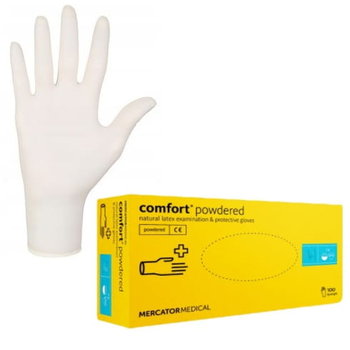 Рукавички Comfort Powdered латексні оглядові нестерильні припудрені MERCATOR MEDICAL S 100шт
Рукавички Comfort Powdered латексні оглядові нестерильні припудрені MERCATOR MEDICAL S 100шт