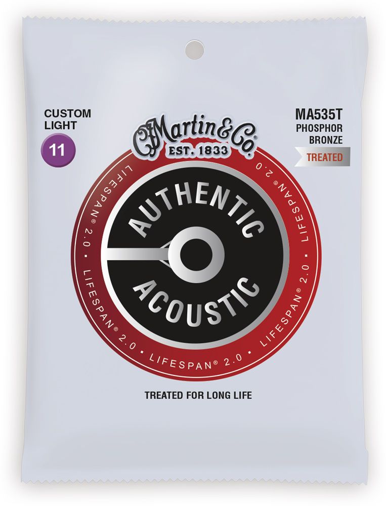 Струны для гитары MARTIN MA535T Authentic Acoustic SP 92/8 Phosphor Bronze Custom Light (11-52)
Струны для гитары MARTIN MA535T Authentic Acoustic SP 92/8 Phosphor Bronze Custom Light (11-52)