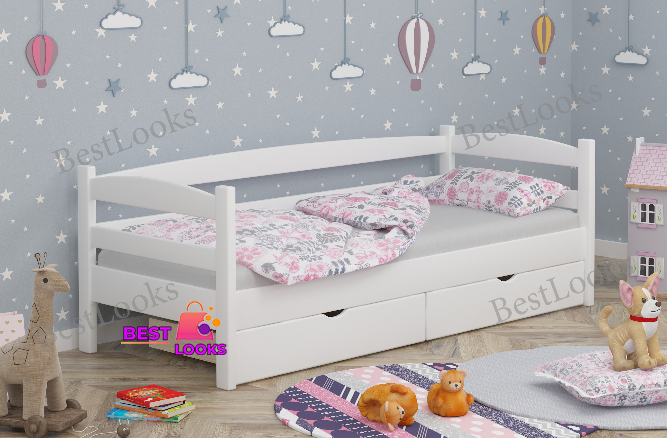 Кровать детская односпальная с Ящиками 90х200 Wellmebely Нота Плюс сосна Белый Л6
Кровать детская односпальная с Ящиками 90х200 Wellmebely Нота Плюс сосна Белый Л6